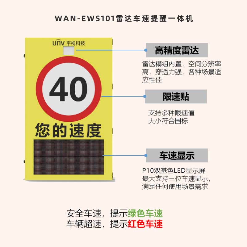 雷达车速提醒一体机